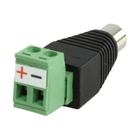 Napájecí konektor se svorkovnicí pro zdroj, napájecí koncovka pro 12V a 24V DC, zásuvka ze zdroje pro výstup napájení pro kabelové rozvody, rozebíratelná svorkovnice, značená polarita