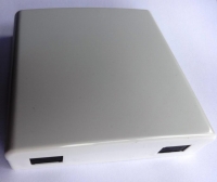 FTTH box na omítku, zásuvka 2xSC (4xLC, E2000) 86x86x23mm